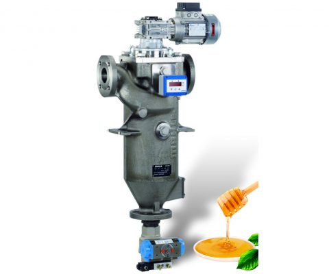 Self-cleaning filters for honey